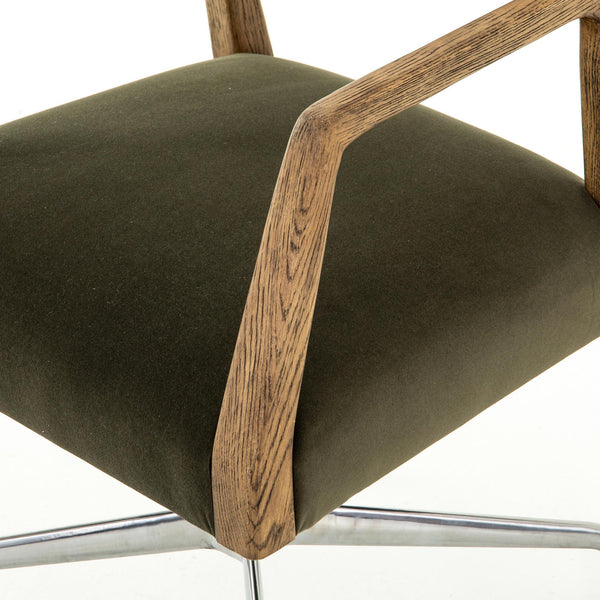 Tyler Traditional Desk Chair-Modern Velvet Loden