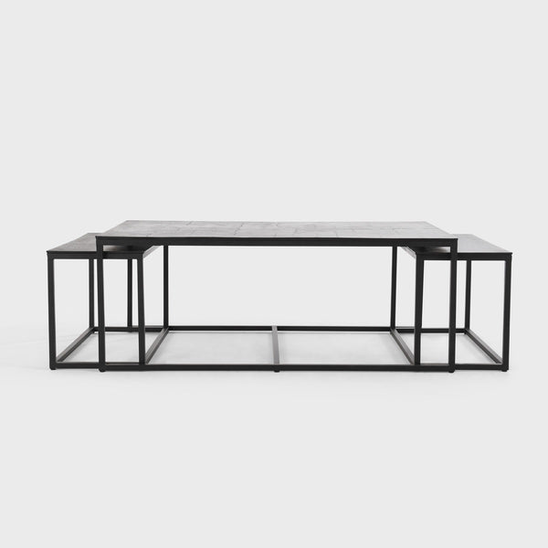 Buckley Cast Aluminum Rectangle Coffee Table Set