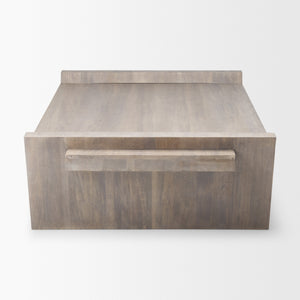 Elaine 59x36 Brown Solid Wood Top & Base Coffee Table