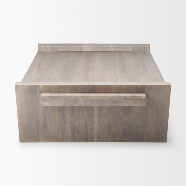 Elaine 59x36 Brown Solid Wood Top & Base Coffee Table