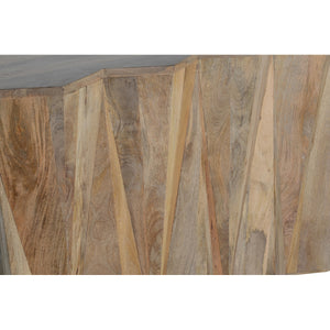 Prism Solid Wood Bar Cabinet with Angled Design - Natural Mango