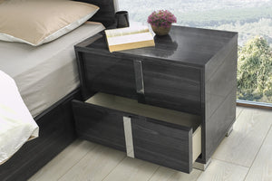 Giulia Night Stand Right Facing in Glossy Gray