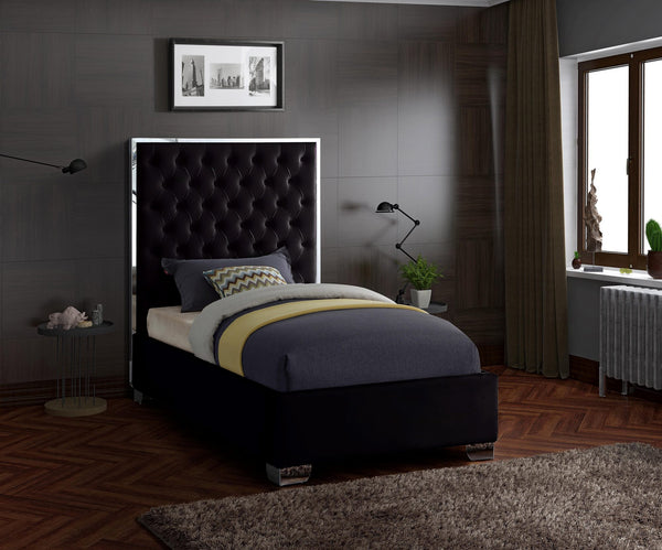 Priscilla Twin Bed In Black Velvet