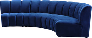 Lynda 4pc. Modular Sectional In Navy Velvet