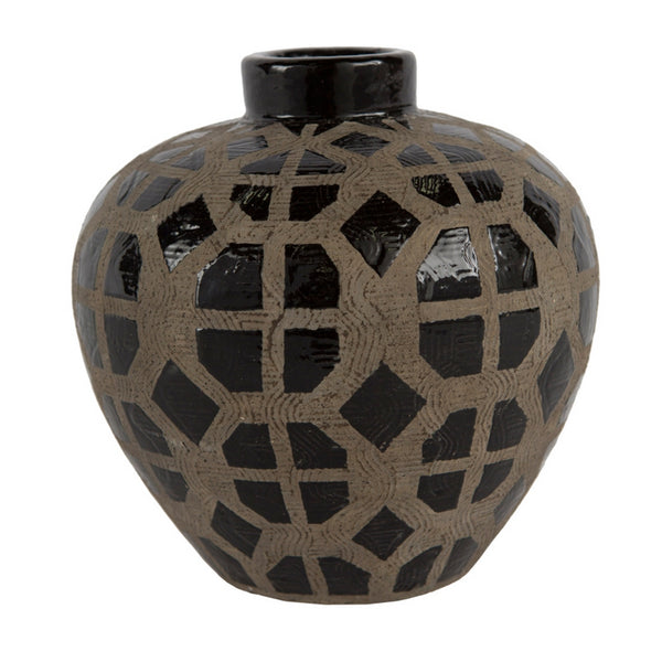 Graphic Ceramic Oval Vases