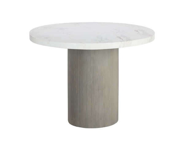 NICOLETTE DINING TABLE - LIGHT GREY - MARBLE LOOK - 40"