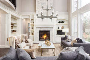 Flair 9 Light Chandelier in Antique Nickel Finish