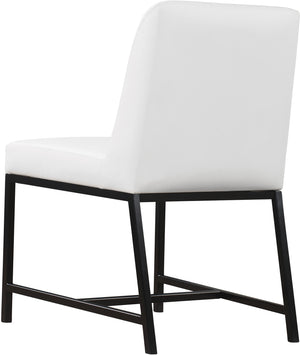 Bernard Dining Chair In White Faux Leather
