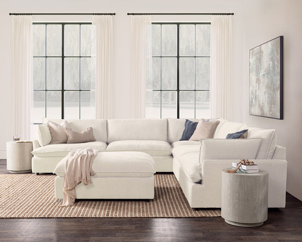 Caplan 6-Piece Modular Sectional w/ Ottoman in Elite-Ivory