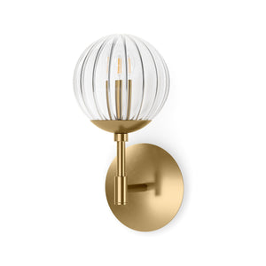 Sunset Sconce In Burnished Brass And Clear Ribbon Glass