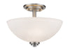 Ashton  3 Light Semi Flush Mount in Brushed Nickel Finish