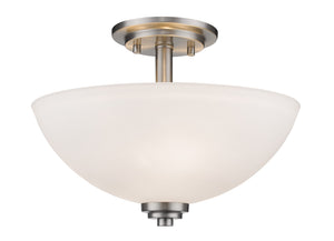 Ashton  3 Light Semi Flush Mount in Brushed Nickel Finish