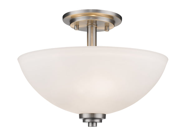Ashton  3 Light Semi Flush Mount in Brushed Nickel Finish