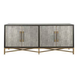 Mako Small Sideboard in Grey with Gold Accents