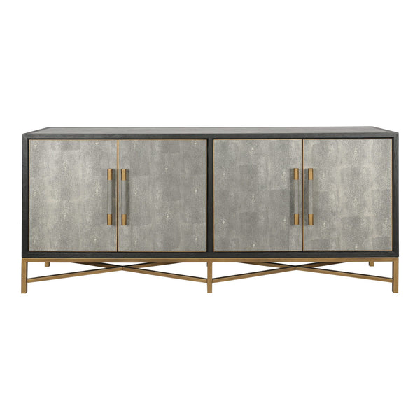Mako Small Sideboard in Grey with Gold Accents