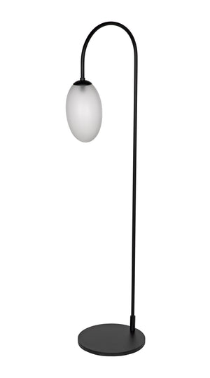 Swan Floor Lamp, Black Steel