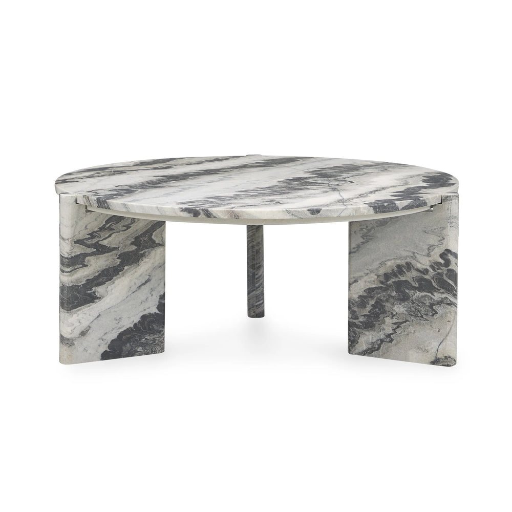 Classic Home Zora Marble Coffee Table - Charcoal Gray