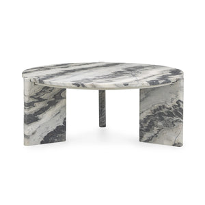 Classic Home Zora Marble Coffee Table - Charcoal Gray