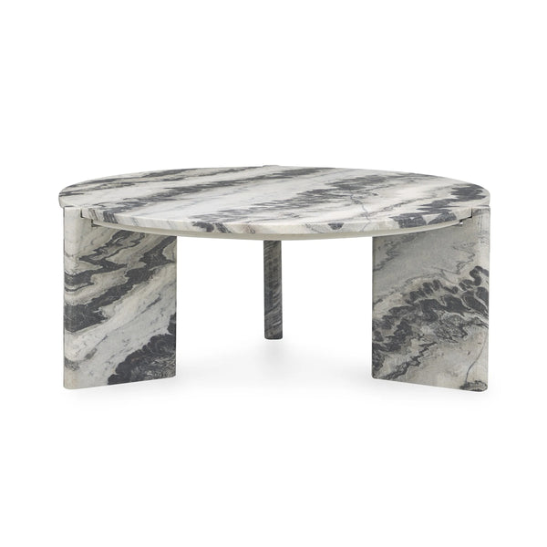 Classic Home Zora Marble Coffee Table - Charcoal Gray