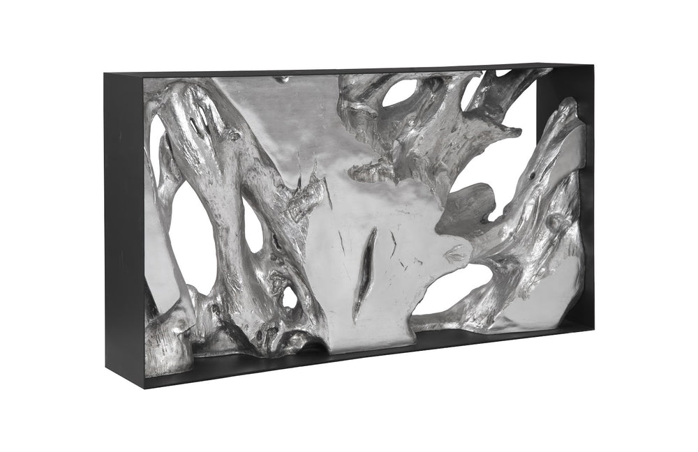 Cast Root Console Table, Resin, Silver Leaf