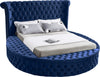 Lorena Full Bed In Navy Velvet