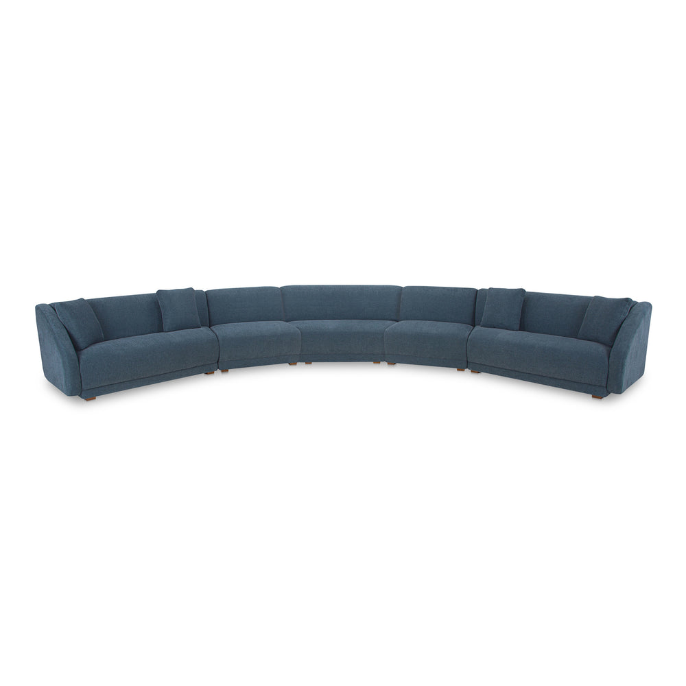 Moe's Fraser 5 Piece Modular Sectional in Deep Blue