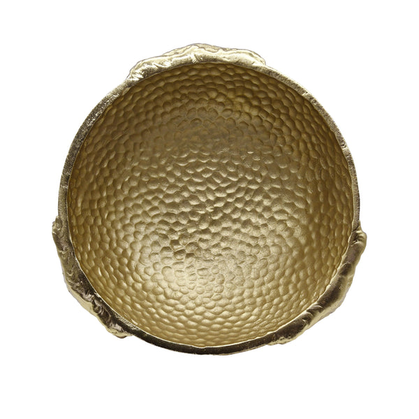 TEXTURED BRASS BOWL WITH ELEPHANT FEET DETAIL