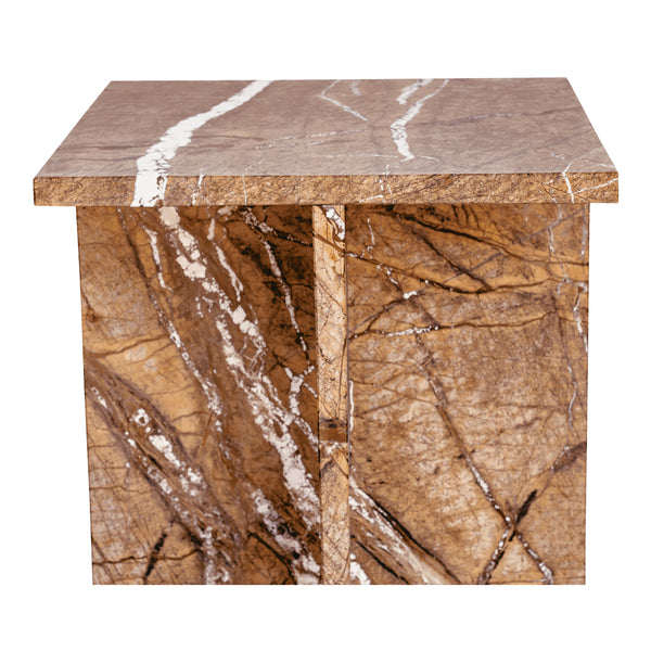 Moe's Blair Accent Table in Golden Forest Marble