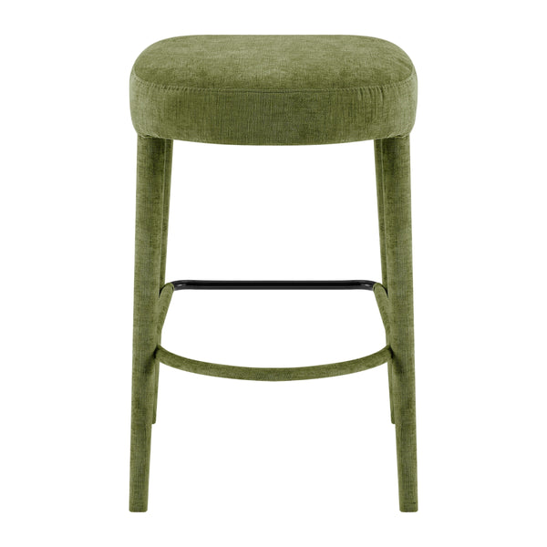 Rylee KD Chenille Backless Counter Stool, Millburry Green 