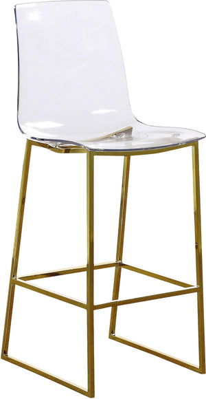 Winston Stool In Gold Metal/Lucite Polycarbonate