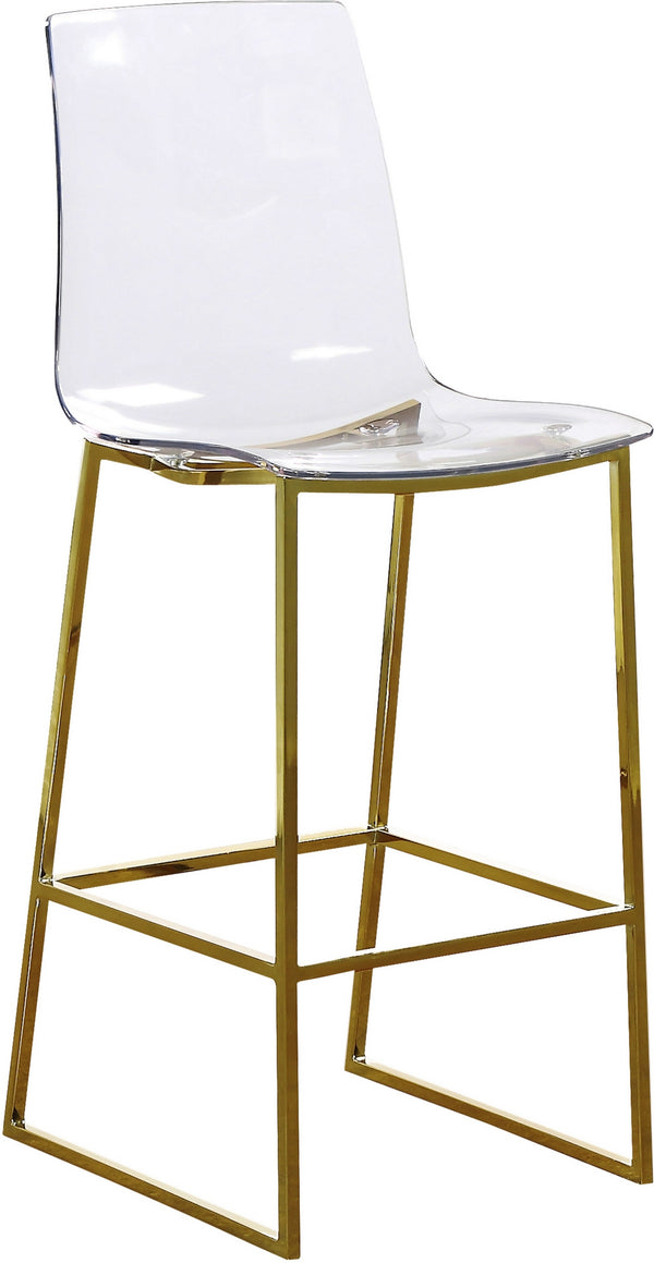 Winston Stool In Gold Metal/Lucite Polycarbonate