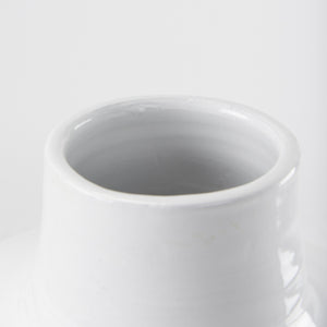 Amos 20.5L x 20.5W x 31.9H White and Dark Beige Color Blocked Ceramic Floor Vase