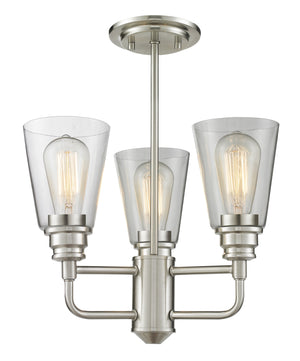 Annora 3 Light Semi Flush Mount in Brushed Nickel Finish