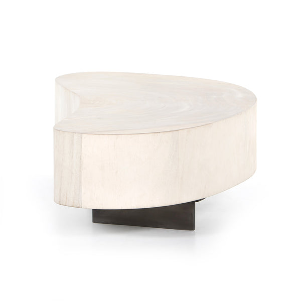 Avett Coffee Table Short Piece In Bleached