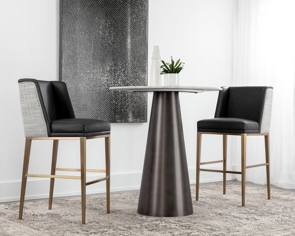JOPLIN BARSTOOL - CANTINA BLACK / VERA WHITE PEPPER