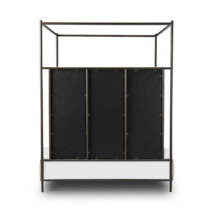 Leigh Canopy King Bed - Palm Ecru