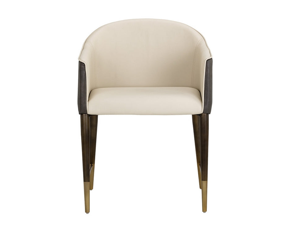 Kylin Dining Armchair Chair - Dillon Cream / Bravo Ash