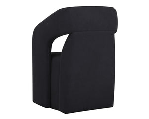 KENDRICK WHEELED DINING ARMCHAIR - ABBINGTON BLACK