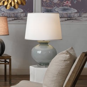 Heirloom Glass Table Lamp with Linen Shade