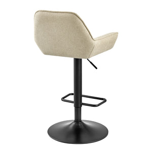 Luther Fabric Gaslift Swivel Bar Stool In Strata Cream (Set of 2)