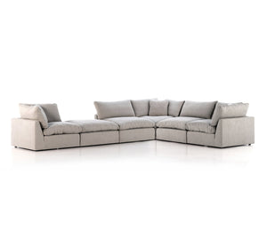 Stevie 5Pc Sec Sofa W/Ottoman In Flannel