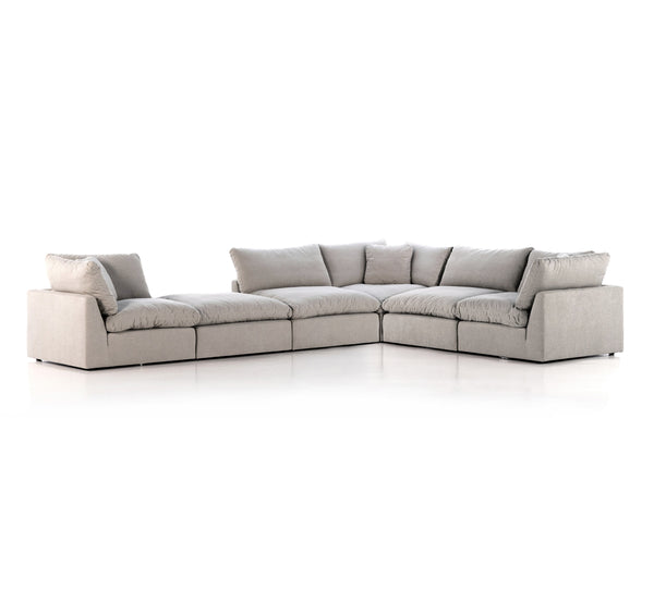 Stevie 5Pc Sec Sofa W/Ottoman In Flannel