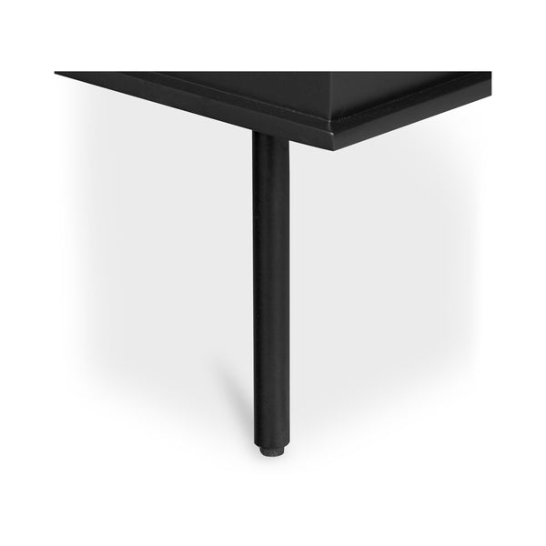 Moe's Reagan Black Nightstand with Metal Handles