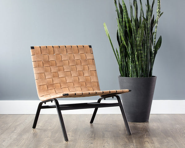 Omari Lounge Chair - Black - Light Tan