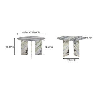 Celia Round Dining Table in Green Onyx Marble