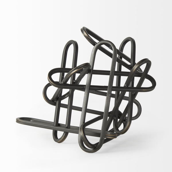 Henderson 10.4L x 8.3W x 7.7H Black Metal Paperclip Decorative Object