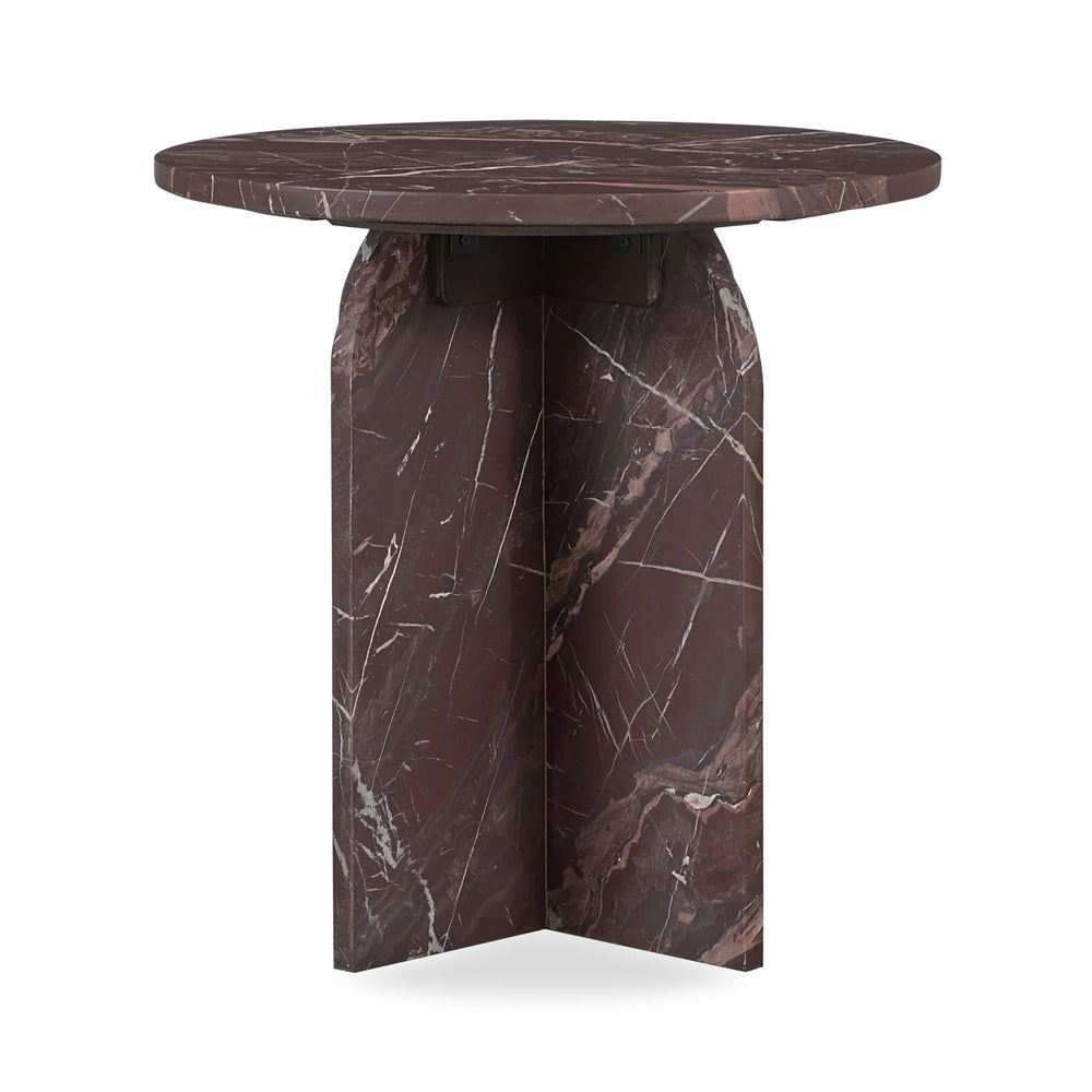 Reilly Marble Accent Table Small - Merlot