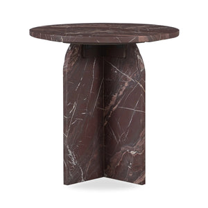 Reilly Marble Accent Table Small - Merlot