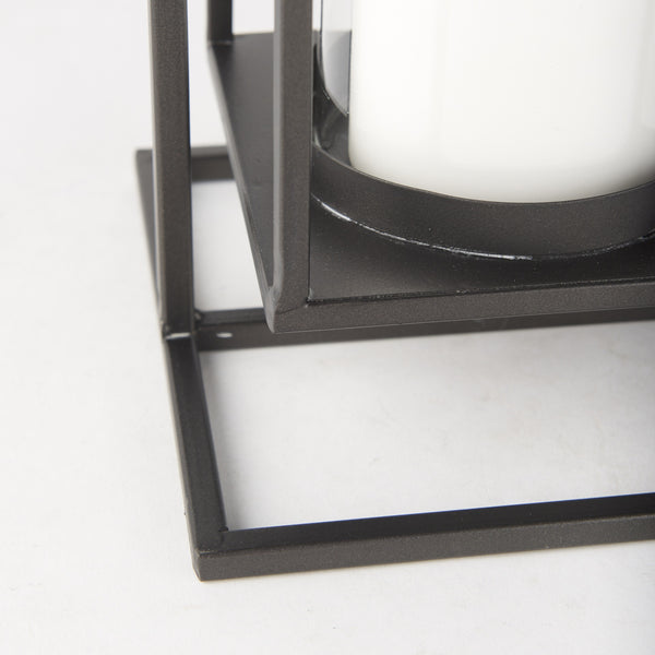 Albus II Small Black Metal Rectangular Table Candle Holder