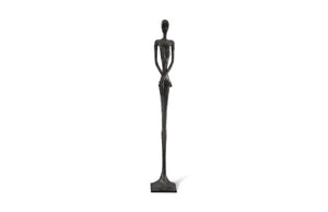 Skinny Female Sculpture, Liquid Silver